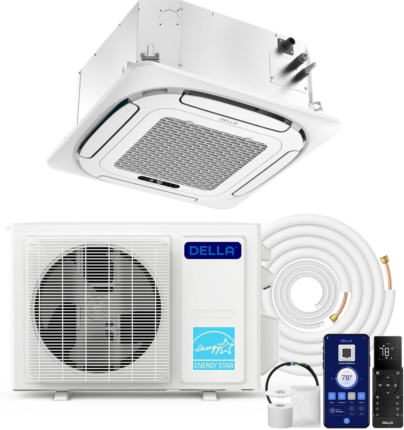 DELLA 12,000 BTU Ceiling Cassette Review: 22 SEER2 & Installation 2026