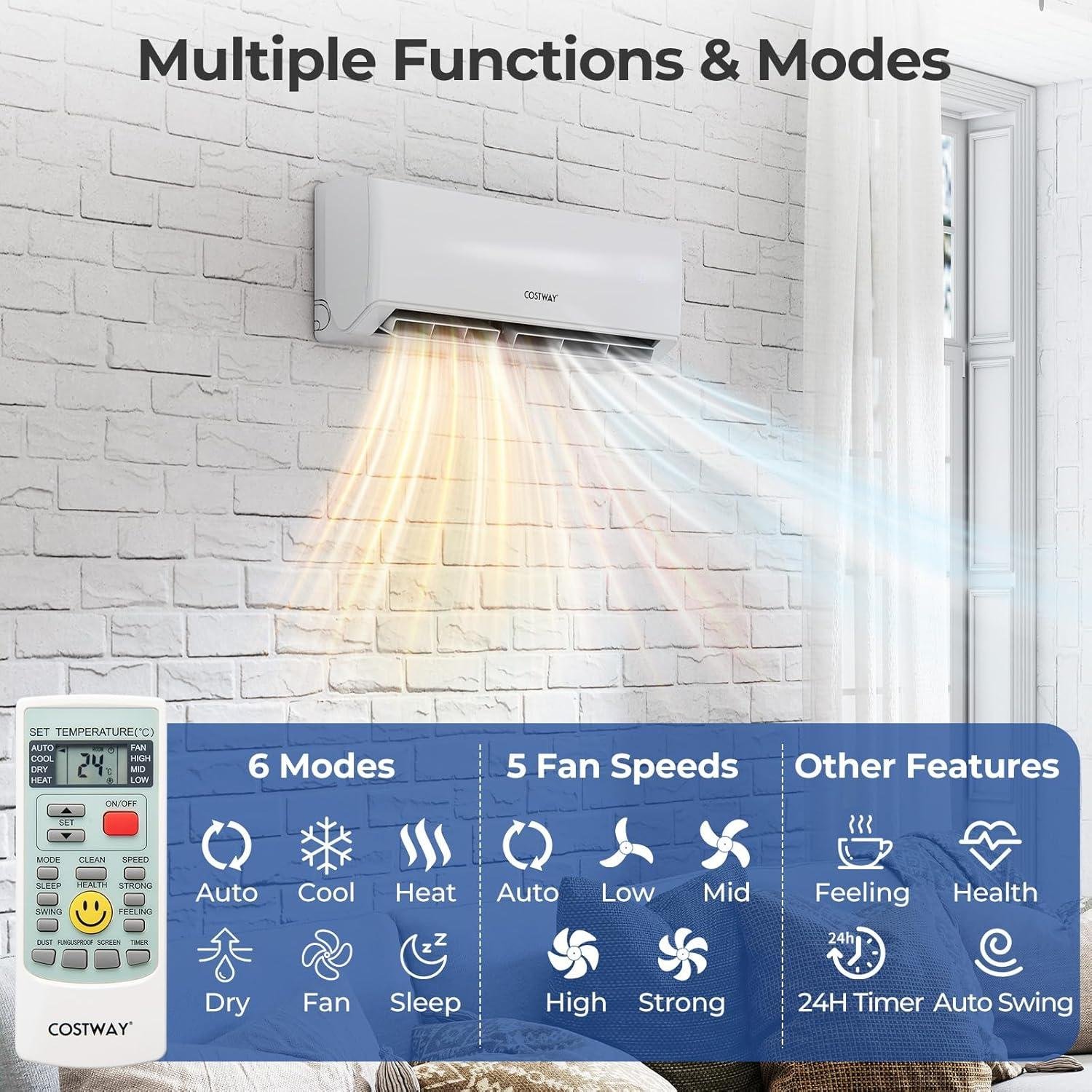COSTWAY 30k BTU Mini Split Review: 23 SEER2 Ductless AC (2026)