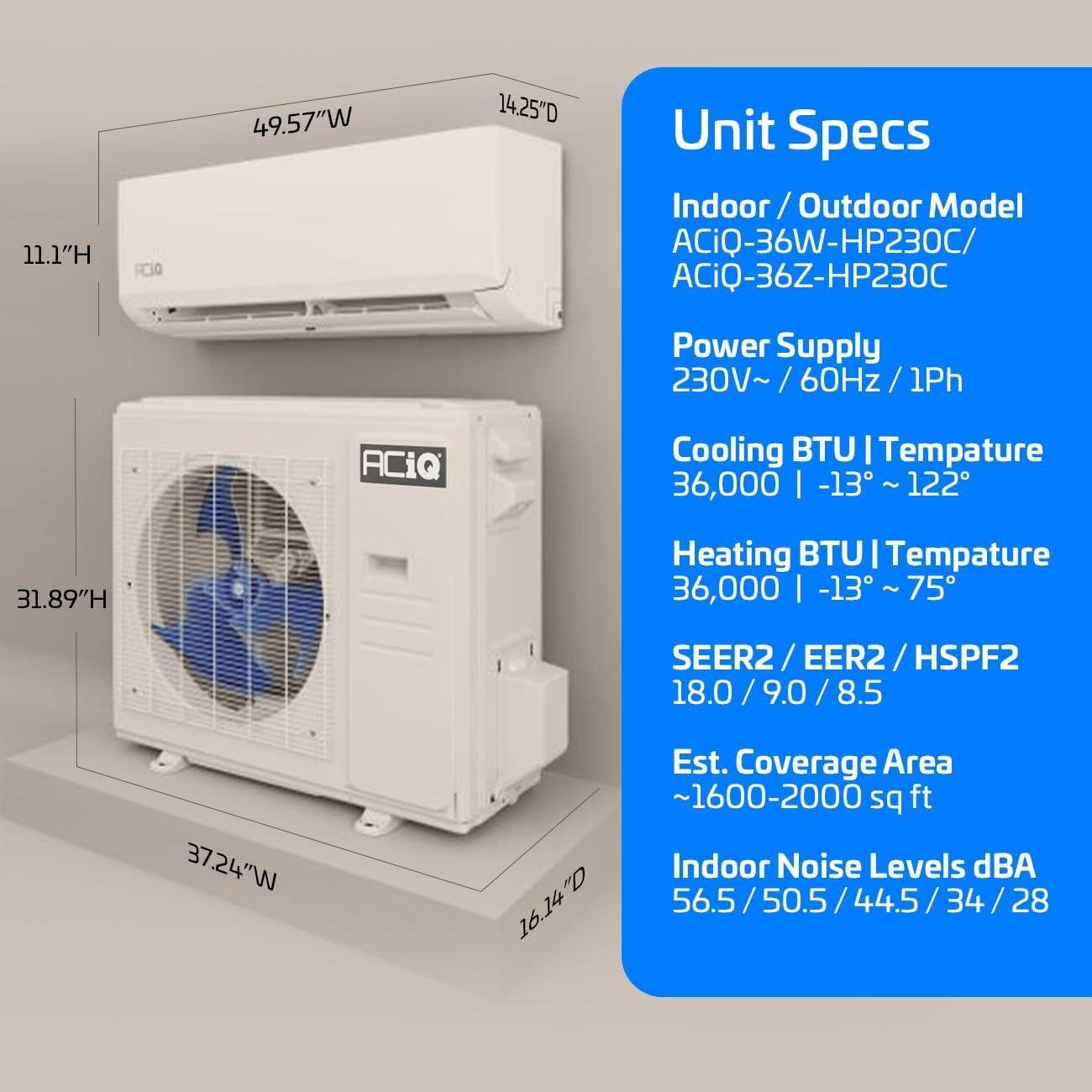 ACiQ 36000 BTU Mini Split Review: 18 SEER2, Pro Install (2026)