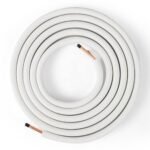 COSTWAY 25 Ft. Mini Split Line Set, 1/4”&1/2” O.D. Copper Pipes Tubing with 3-Layer Insulation, Thickened PE Insulated Coil Line Extension Set for Mini Split Air Conditioner for Heat Pump System