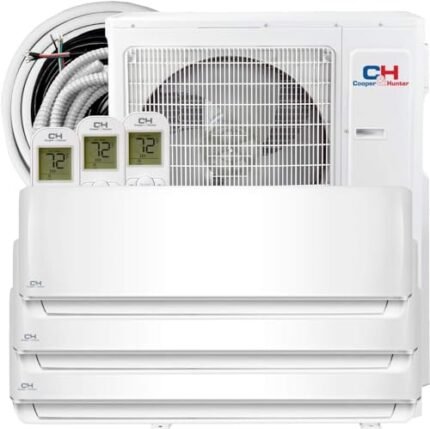 Cooper & Hunter 28,000 BTU Tri 3 Zone 9,000 + 12,000 + 12,000 BTU, 24.6 SEER2, 230V, Multi Zone Wall Mount Ductless Mini Split Air Conditioner Heat Pump Full Set with 25ft Installation Kits