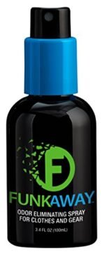 FunkAway Odor Eliminator Spray for Shoes, Clothes and Gear, 3.4 oz., Non-Aerosol; Mini Size for Travel, Ideal for Gym Bag, Purse, Locker or Suitcase