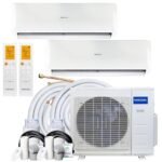 36k BTU 22.5 SEER MrCool Olympus Ductless Heat Pump Split System - 2 Zone - 18k+18k - 25ft Line Sets