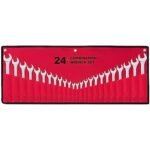24-Piece All-Purpose Master Combination Wrench Set with Roll-up Pouch | SAE 1/4” to 1”, Metric 8mm to 24mm | Perfect for General Household, Garage, Auto Repairs, Car, Truck, Boat, and Travel Emergency