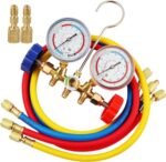 Oralys R410A Manifold Gauge Set, 3 Way AC Diagnostic Manifold Gauge Set for R410a R22 R134a R404a Refrigerant,Automotive AC Manifold R410a Adapters,with 3ft Hoses