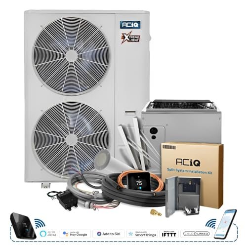 1737652984_51XG6VYjU6L._SL500_.jpg ACiQ 4 Tons 14.3 SEER2 Central Inverter Heat Pump System & 21" Multi-Positional Cased Evaporator Coil w/ 50' Install Kit | Extreme Heat Technology Compressor "NO HIGH GAS BILLS"