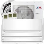 Cooper & Hunter Tri 3 Zone 12000 12000 12000 BTU Multi Zone Ductless Mini Split Air Conditioner and Heater Full Set with 25ft Installation Kits (28,000 BTU Condenser)