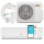 COSTWAY 9000 BTU Mini Split Air Conditioner& Heater, 20 SEER2 Wifi Enabled Ductless Wall Mounted Inverter Air Conditioner, Energy Efficient Inverter AC with Heat Pump(Thundrive Series)