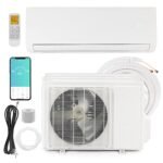 Leadzm 18,000 BTU Wifi Enabled Mini Split AC/Heating System with Inverter, 19 SEER 230V Energy Saving Ductless Split-System Air Conditioner with Pre-Charged Condenser, Heat Pump & Installation Kit