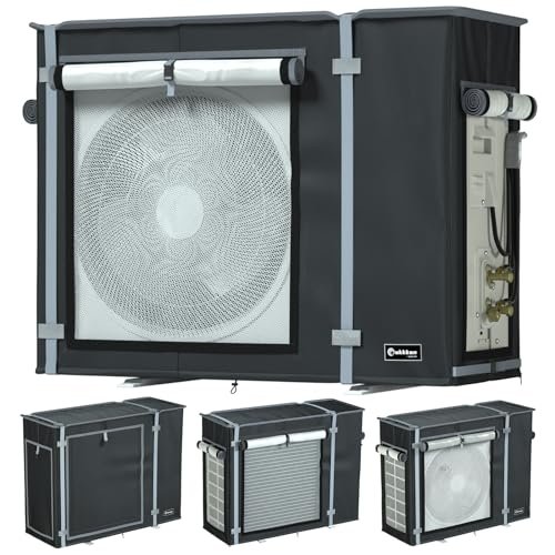 51fQuxMZpqL._SL500_.jpg Akkkan Air Conditioner Cover, Mini Split Cover, 29.1"LX11.8" WX21.7"H Inches, Running Air Conditioning Cover,Outdoor Window Air Conditioner Mini Split Air Cover,Common For Four Seasons (BLACK )