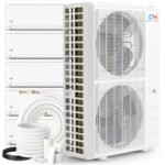 Cooper & Hunter 5 Zone 9000 9000 12000 12000 12000 BTU Multi Zone Ductless Mini Split Air Conditioner Heat Pump Full Set with 25ft Installation Kits