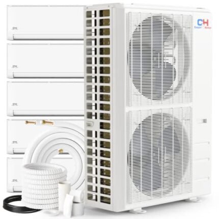 Cooper & Hunter 5 Zone 9000 9000 12000 12000 12000 BTU Multi Zone Ductless Mini Split Air Conditioner Heat Pump Full Set with 25ft Installation Kits