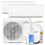 Cooper&Hunter 18,000 BTU Dual Zone 6000 + 6000 BTU Wall Mount Ductless Mini Split A/C and Heater with 25ft Installation Kits