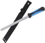 MINOVA Insulation Knife with Sheath Stainless Steel Blade 11” Double Sided Insulation Cutter for Cutting Mineral Wool Insulation Sod Cutter Garden Knife for Lawn Repair