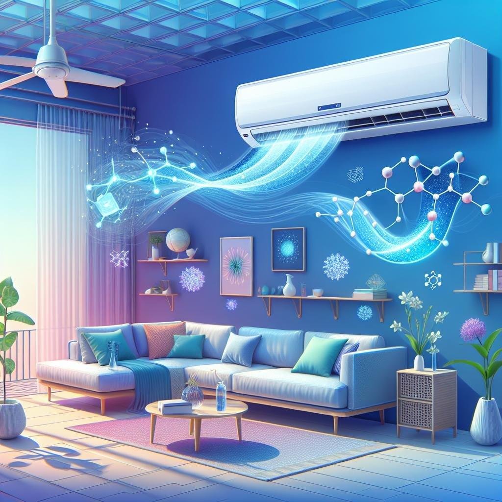 What are the benefits of using a mini split AC system in an open-concept living space?