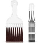 Boao Air Conditioner Condenser Fin Comb, Fin Cleaning Brush Air Conditioner Fin Cleaner Refrigerator Coil Cleaning Whisk Brush Metal Fin Evaporator Radiator Repair Tool (2)