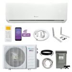 Klimaire 12,000 BTU 22 SEER2 Wall Mounted Ductless Mini Split Inverter A/C Heat Pump System w/ 16’ Installation Kit & Wall Mounting Bracket 115V