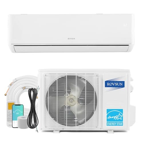 41BJAwKG-cL._SL500_.jpg ROVSUN 18,000 BTU Smart WIFI Mini Split AC/Heating System with Inverter & APP Control, 23 SEER2 Energy Star 230V Ductless Split Air Conditioner with Pre-Charged Condenser, Heat Pump & Installation Kit