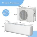 Athena Collection Mini Split AC Heating System 24,000 BTU WIFI Heat and Air Split Unit Wall Mounted Air Conditioner Heat Pump Mr Cool with Installation Kit and 16ft line