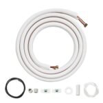 VEVOR 16FT Mini Split Line Set, 1/4" & 3/8" O.D Copper Pipes Tubing and Triple-Layer Insulation, for Air Conditioning or Heating Pump Equipment & HVAC with Rich Accessories (18ft Connection Cable)