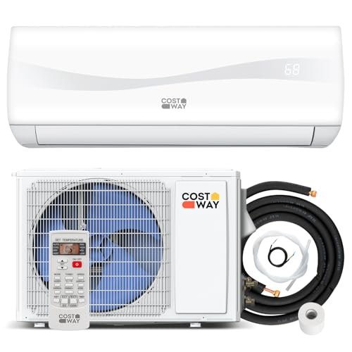 41SUco-HqjL._SL500_.jpg COSTWAY Blast Series 9000BTU Split Air Conditioner & Heater, 17 SEER2 208V-230V Energy Efficient Wall Mount AC Unit w/Heat Pump, Inverter System, Remote Control, Cools Rooms up to 450 Sq. Ft.