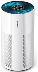 Air Purifiers for Home Large Room, with 20dB Sleep Mode, 360° Air Intake & Outlet, HEPA Air Purifier for Bedroom Pets Cover Up to 1076 Ft², Air Cleaner with 7 Color Light, HAP604,Bright White