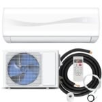 RELAX4LIFE Mini Split Ac/Heating System, 9000 BTU Ductless Mini Split Air Conditioner w/Heat Pump, Remote Control, Cools Up to 450 Sq.Ft, Installation Kit, 17 SEER2 208-230V Inverter Split AC Unit