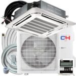 Cooper & Hunter 24,000 BTU Ceiling Cassette Ductless Mini Split AC/Heating System with Heat Pump Wall Thermostat and Installation Kit.