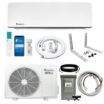 Klimaire 9,000 BTU 21.5 SEER2 Ductless Mini-Split Inverter Air Conditioner Heat Pump System with All-Inclusive 16' Installation Kit and Wall Bracket (115V)