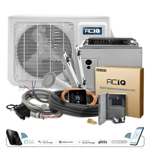 1742815230_51i9KXfHTXL._SL500_.jpg ACiQ 2 Tons 16.5 SEER2 Central Inverter Heat Pump System & 17.5" Multi-Positional Cased Evaporator Coil w/ 50' Install Kit | Extreme Heat Technology Compressor "NO HIGH GAS BILLS"