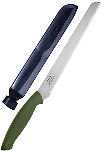 ALLEX Insulation Knife with Sheath 8" Long Cut, Japanese Stainless Steel, Insulation & Styrofoam Cutter with Blade Case, Serrated Sharp Duct Knife Tool, Made in JAPAN