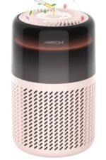 AIRROMI Air Purifier for Bedroom Home,HEPA Filter,Covers Upto 549 Ft²,Quiet 360°intake Air Cleaner with Fragrance ponge for Better Sleep,Night Light,Filters Smoke,Pet Dander,Allergies,Dust,A2005 Beige