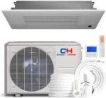 Cooper & Hunter 9,000 BTU One Way Ceiling Cassette Ductless Mini Split AC/Heating System with Smart Wall Thermostat and Installation Kit
