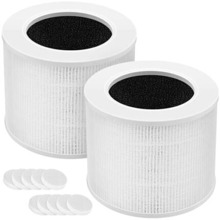 Core Mini Replacement Filter Compatible with LEVOIT Core Mini Air Purifier,Core Mini-P, 3-in-1 H13 Grade True HEPA Replacement Filter, Replace Part #Core Mini-RF, 2 Filter & 10 Fragrance Sponge