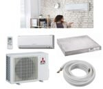 Mitsubishi Ductless Split System AC SEER 33 Cool & Hyper Heat 6,000 Btu with 15 ft Lines & Pad