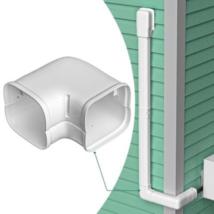 TAKTOPEAK 4" Width Level Bend, 90° Flat Elbow, Mini Split Line Cover Set Accessories for Mini Split Air Conditioners, Central AC and Heat Pumps