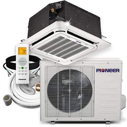 Pioneer Air Conditioner CYB-22 Ceiling Mount 8-Way Cassette Ductless Inverter++ Mini Split Heat Pump, 18000 BTU-208/230V