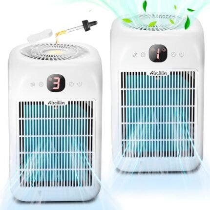 2-Pack Air Purifiers for Home Large Room Up to 908 Sq Ft Each One, HEPA Air Purifiers for Bedroom with Aromatherapy, HEPA Filter for Smoke, Pet Dander, 99.9% of 0.1 Microns Particles
