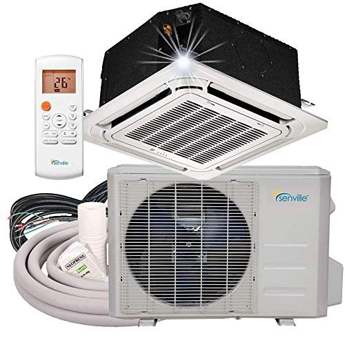 51QS3Hw4zaL._SL500_.jpg Senville 24000 BTU Ceiling Cassette Mini Split AC Heat Pump, 2 Ton, 208/230V, Inverter