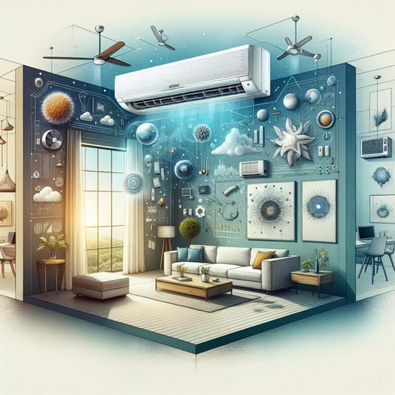 Can a mini split AC unit be used in a room with high ceilings?