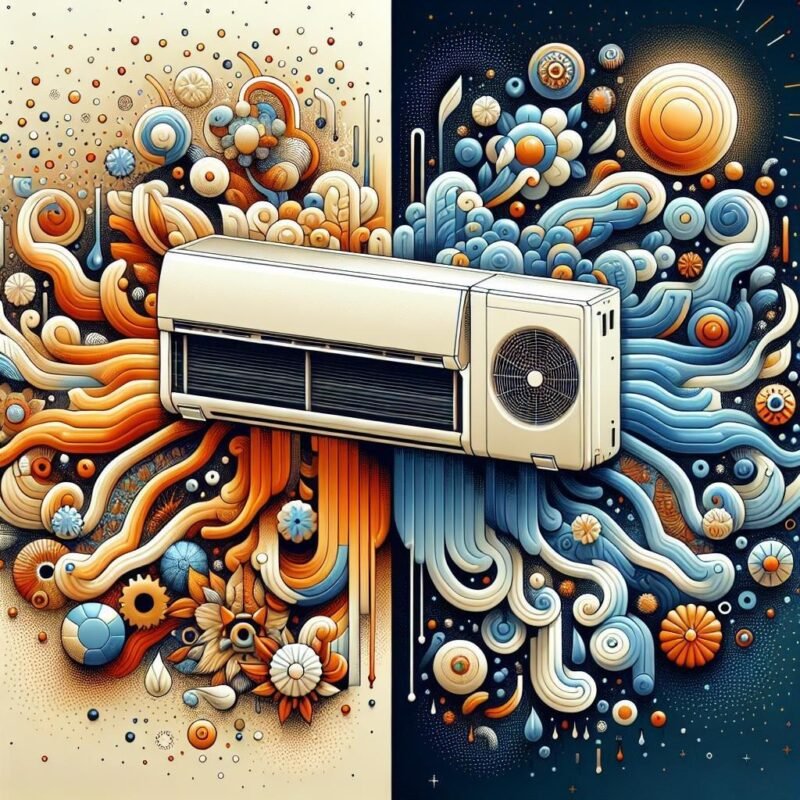 How does a mini split AC provide both heating and cooling?