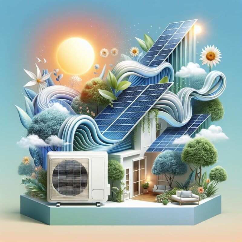 Can a mini split AC system be used in conjunction with solar panels?