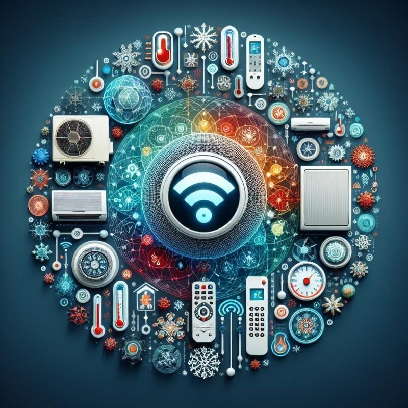 What are the wireless control options for a mini split AC system?