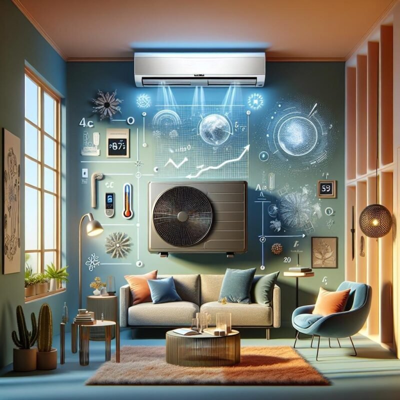 What size mini split AC is recommended for heating a large room?