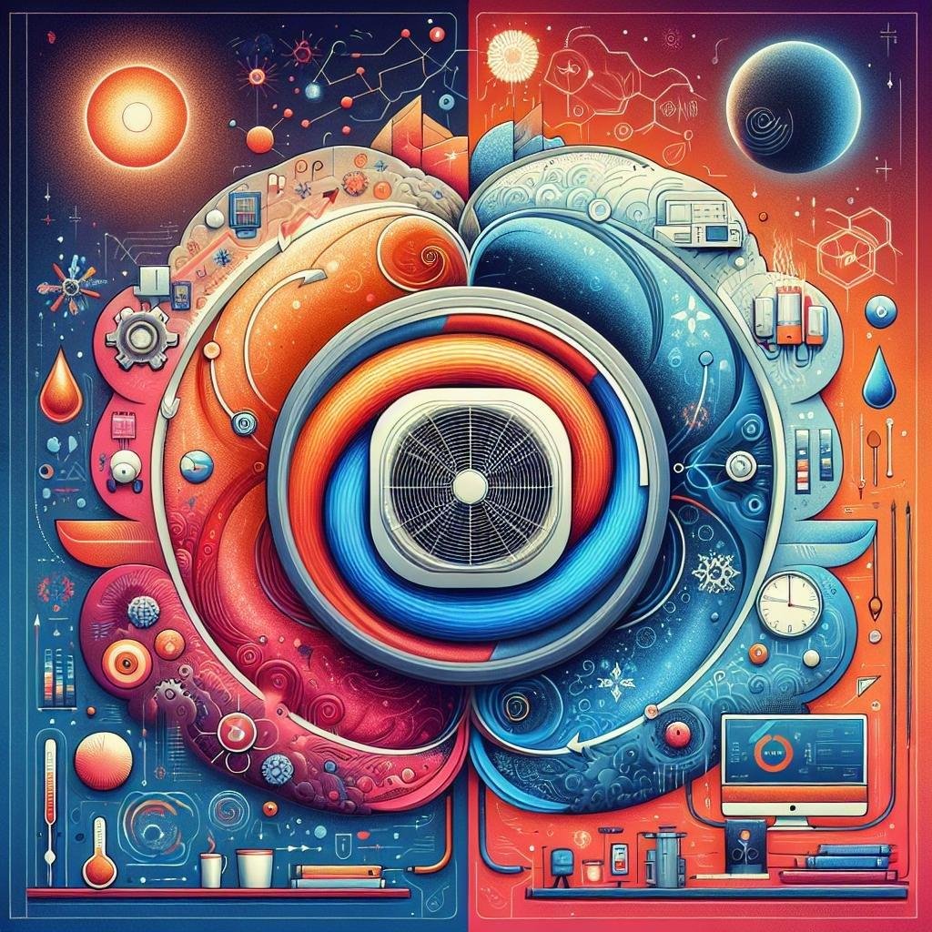 How does a mini split AC system switch between heating and cooling modes?