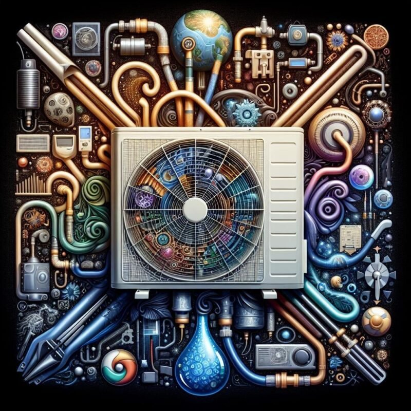 What is the process for evacuating and charging refrigerant in a mini split AC system?